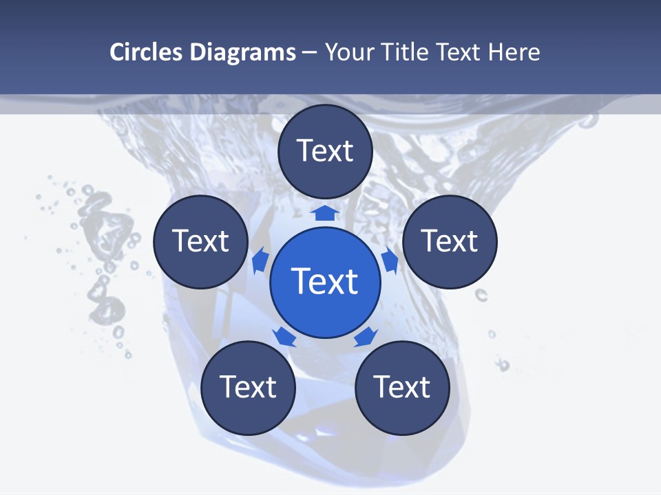 A Blue Diamond In The Water On A White Background PowerPoint Template