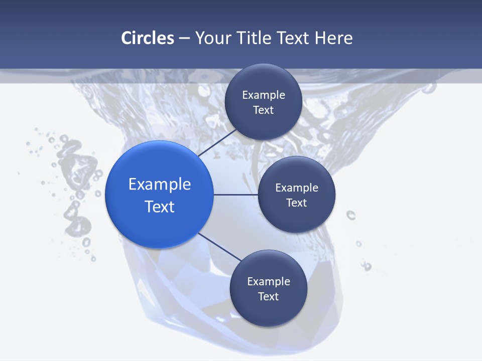 A Blue Diamond In The Water On A White Background PowerPoint Template