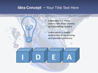 A Blue Diamond In The Water On A White Background PowerPoint Template