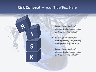 A Blue Diamond In The Water On A White Background PowerPoint Template