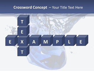 A Blue Diamond In The Water On A White Background PowerPoint Template