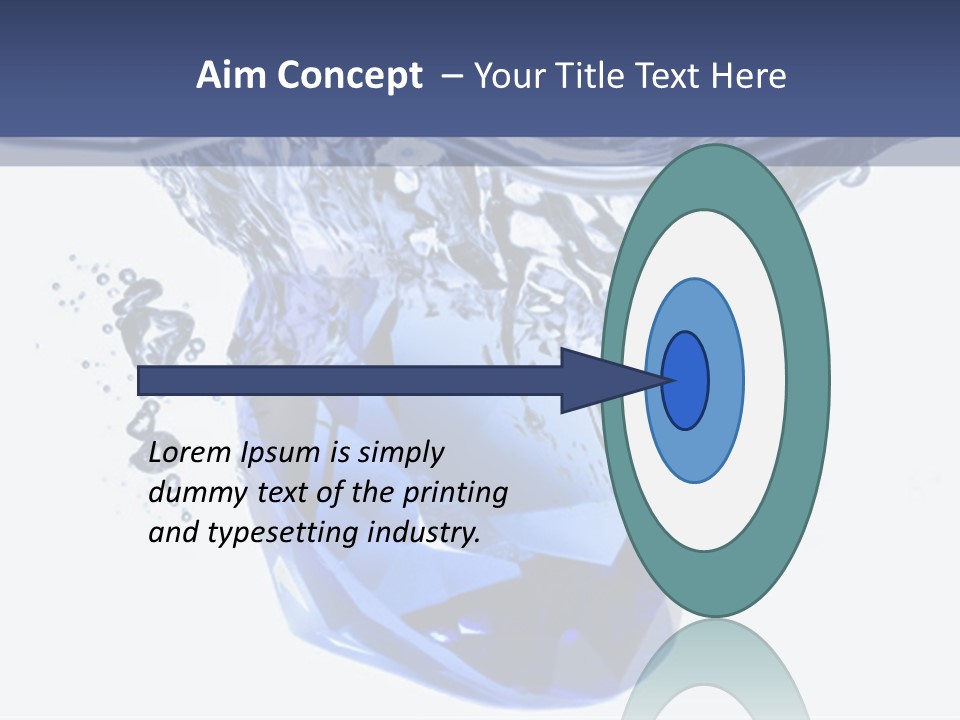 A Blue Diamond In The Water On A White Background PowerPoint Template