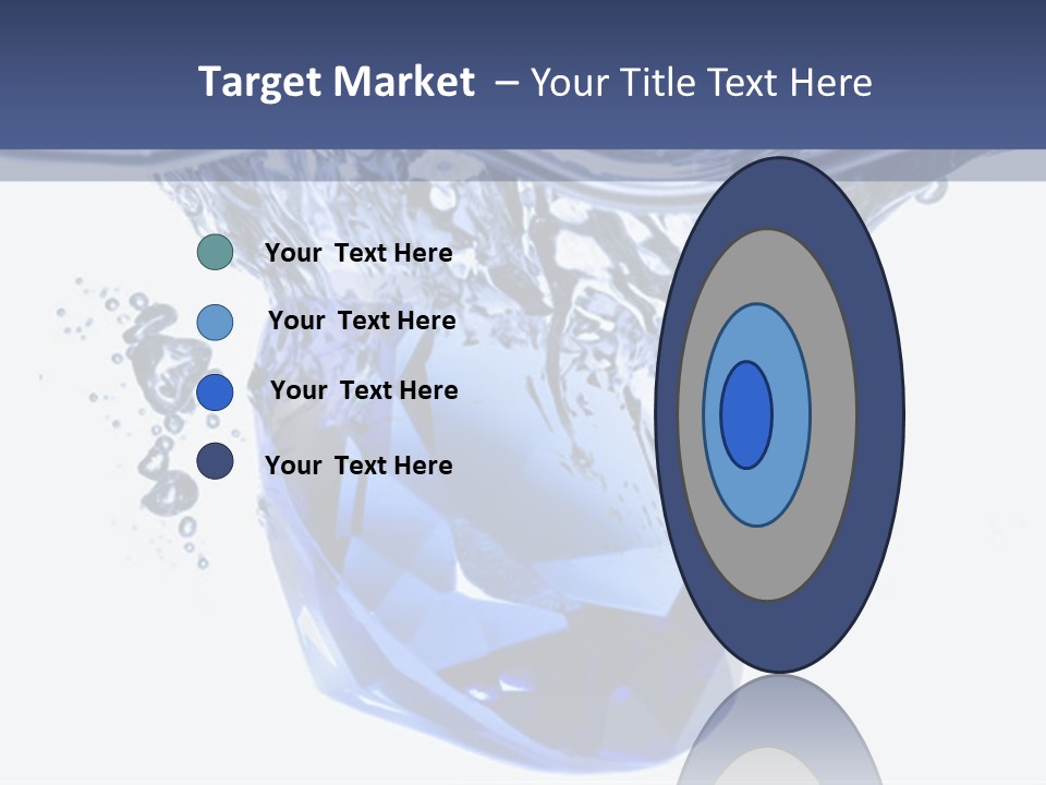 A Blue Diamond In The Water On A White Background PowerPoint Template