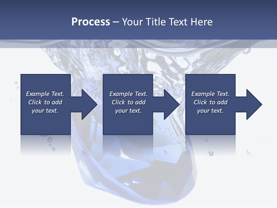 A Blue Diamond In The Water On A White Background PowerPoint Template