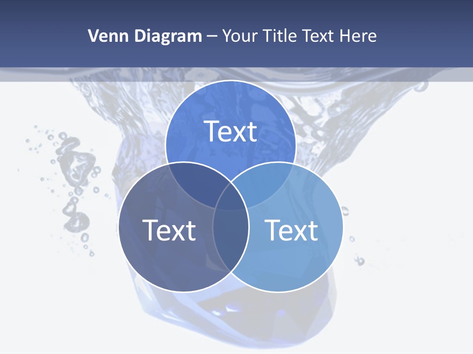A Blue Diamond In The Water On A White Background PowerPoint Template