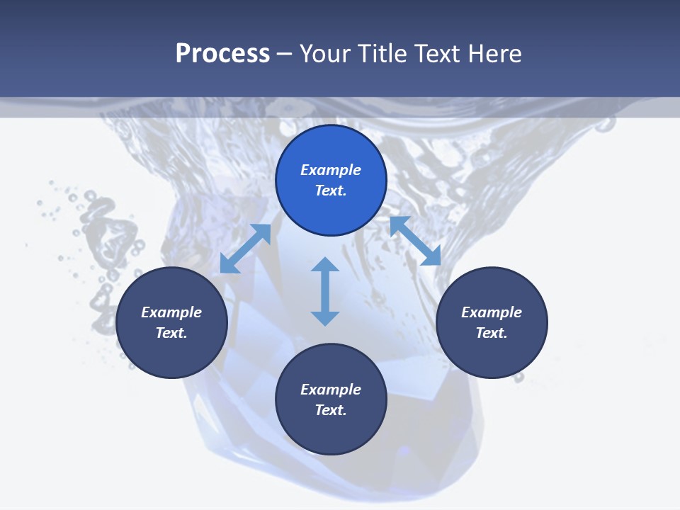 A Blue Diamond In The Water On A White Background PowerPoint Template