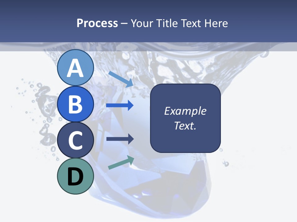 A Blue Diamond In The Water On A White Background PowerPoint Template