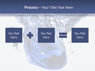 A Blue Diamond In The Water On A White Background PowerPoint Template