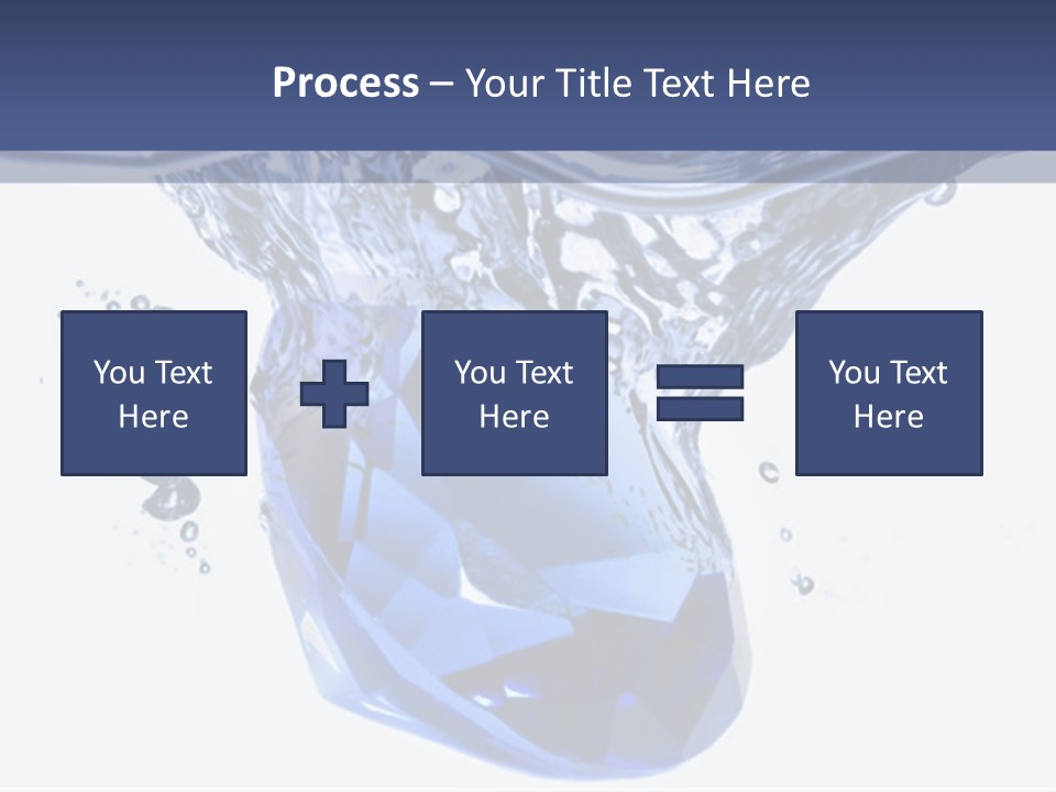 A Blue Diamond In The Water On A White Background PowerPoint Template