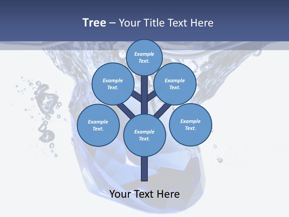 A Blue Diamond In The Water On A White Background PowerPoint Template