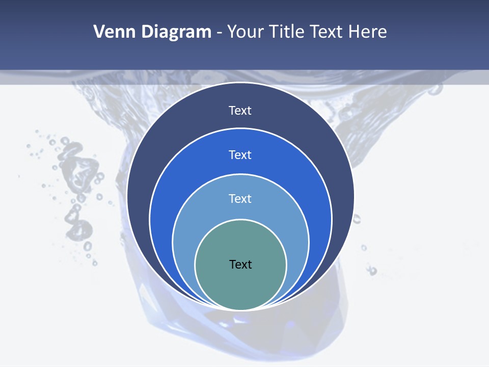 A Blue Diamond In The Water On A White Background PowerPoint Template