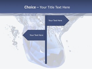 A Blue Diamond In The Water On A White Background PowerPoint Template