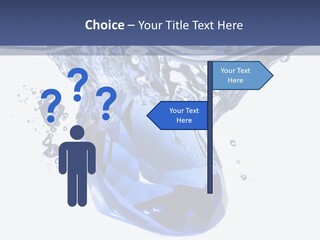 A Blue Diamond In The Water On A White Background PowerPoint Template