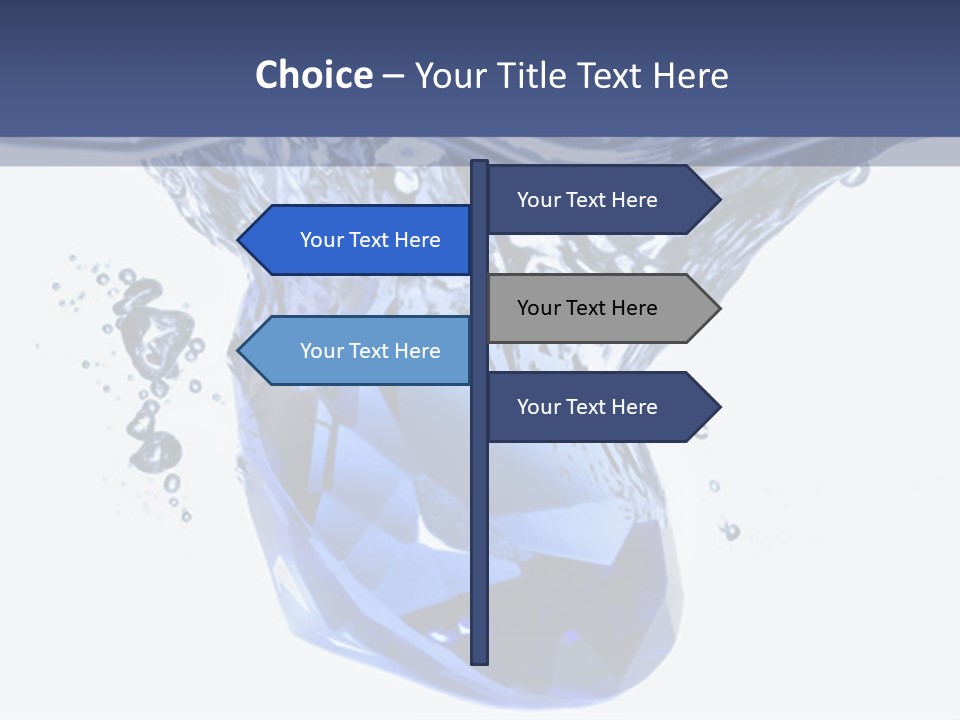 A Blue Diamond In The Water On A White Background PowerPoint Template