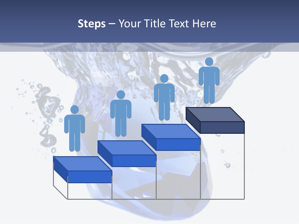 A Blue Diamond In The Water On A White Background PowerPoint Template