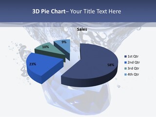 A Blue Diamond In The Water On A White Background PowerPoint Template