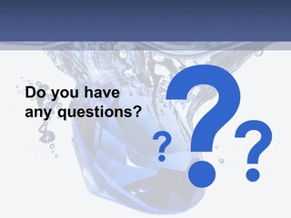 A Blue Diamond In The Water On A White Background PowerPoint Template