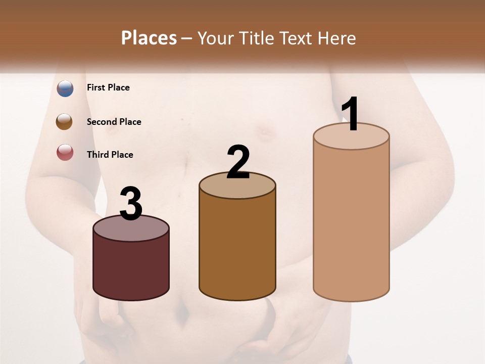 A Man Holding His Stomach With His Hand On His Hip PowerPoint Template