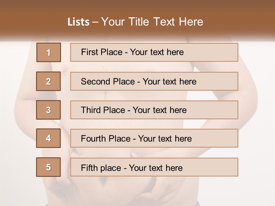A Man Holding His Stomach With His Hand On His Hip PowerPoint Template