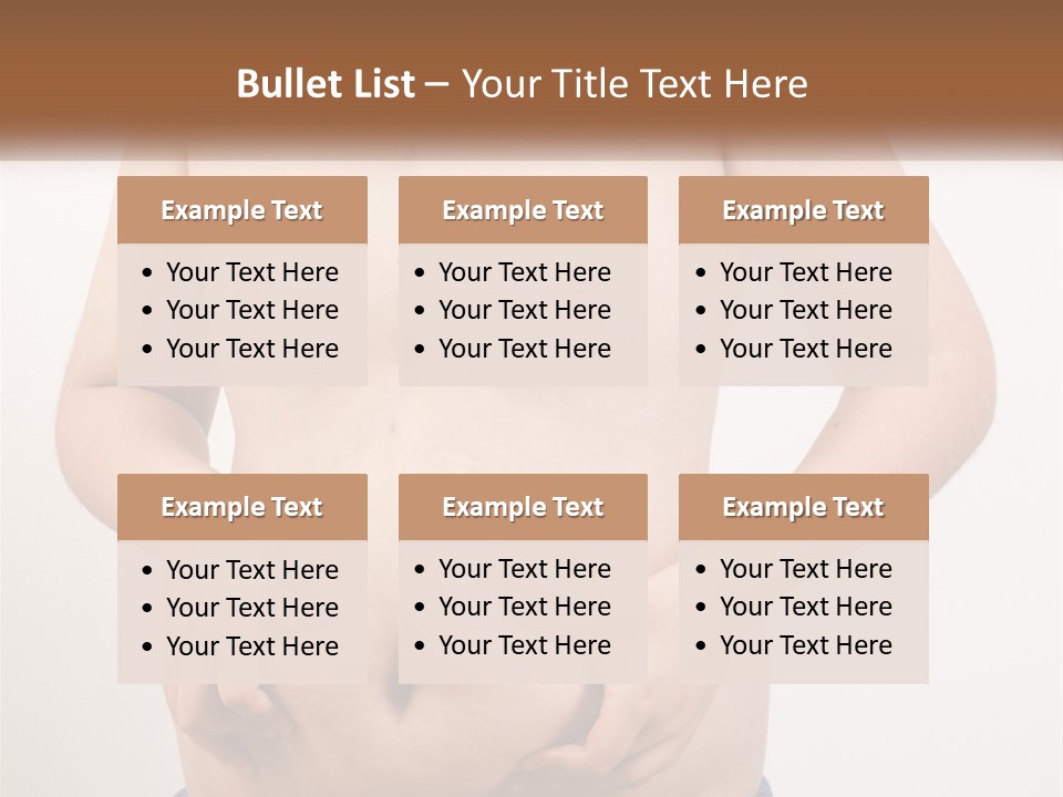 A Man Holding His Stomach With His Hand On His Hip PowerPoint Template