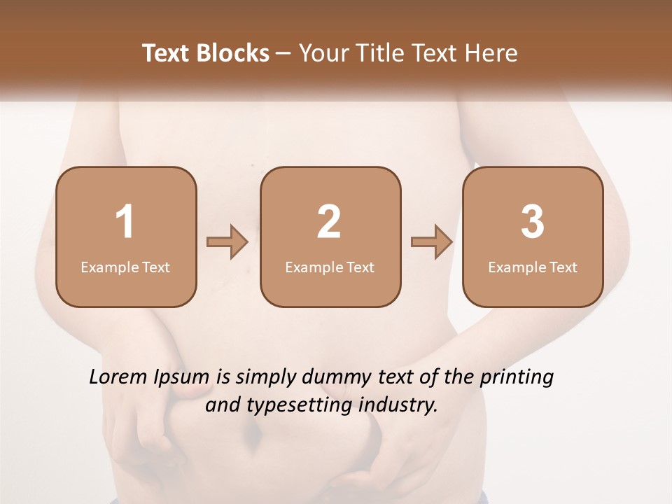 A Man Holding His Stomach With His Hand On His Hip PowerPoint Template