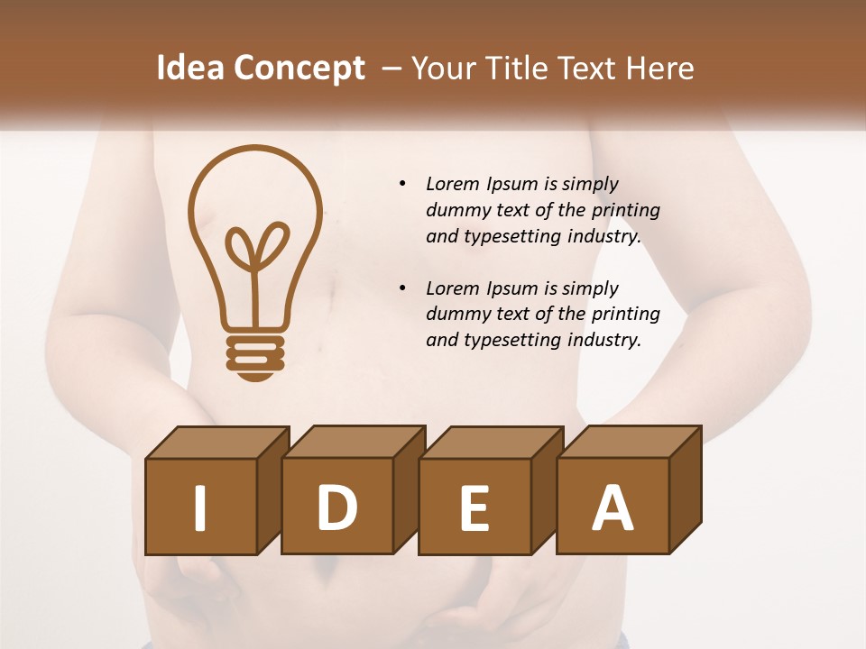 A Man Holding His Stomach With His Hand On His Hip PowerPoint Template