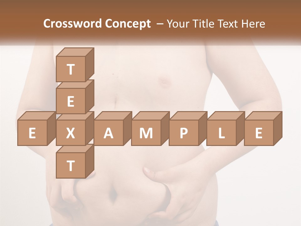 A Man Holding His Stomach With His Hand On His Hip PowerPoint Template