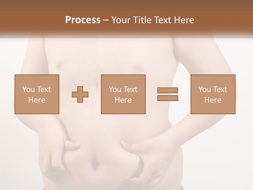 A Man Holding His Stomach With His Hand On His Hip PowerPoint Template