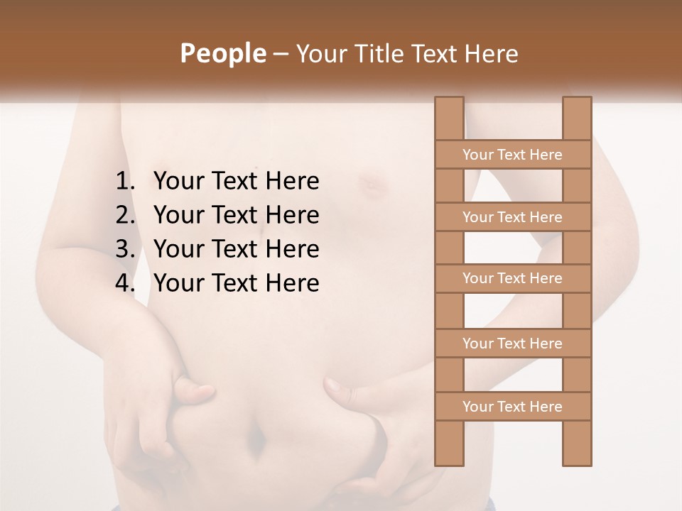 A Man Holding His Stomach With His Hand On His Hip PowerPoint Template