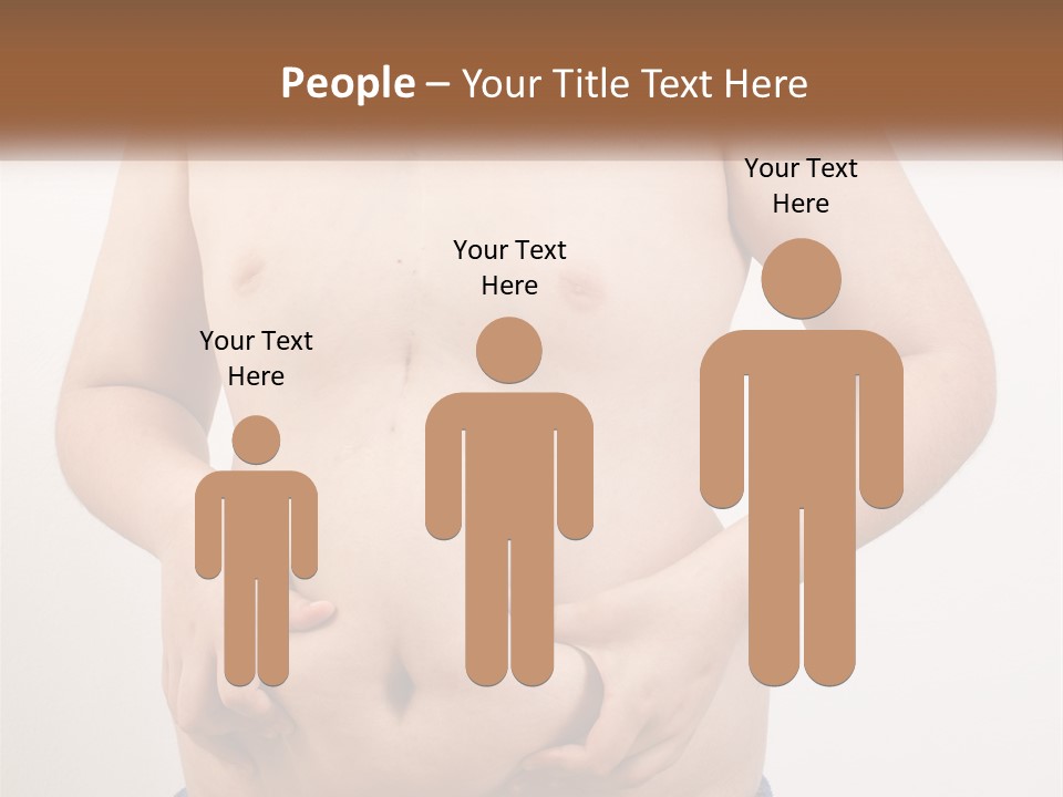 A Man Holding His Stomach With His Hand On His Hip PowerPoint Template