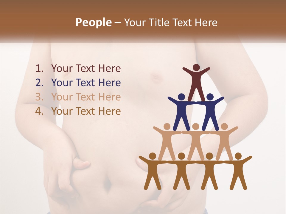 A Man Holding His Stomach With His Hand On His Hip PowerPoint Template