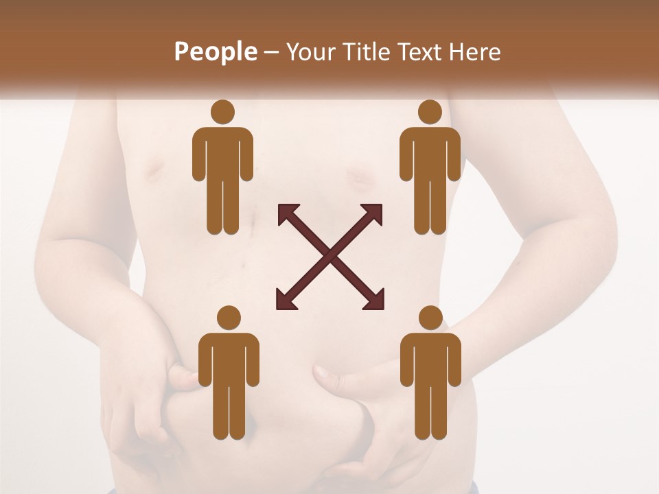 A Man Holding His Stomach With His Hand On His Hip PowerPoint Template