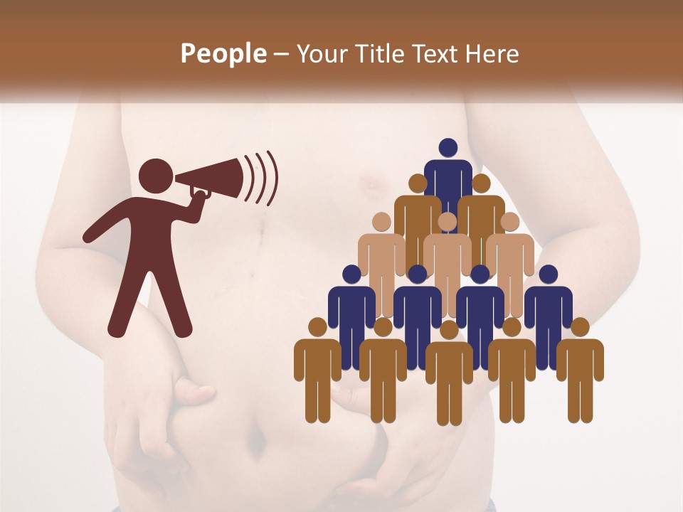 A Man Holding His Stomach With His Hand On His Hip PowerPoint Template