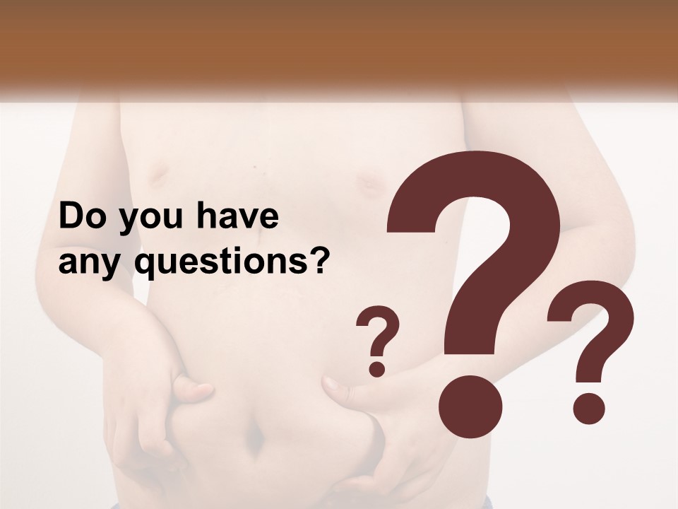 A Man Holding His Stomach With His Hand On His Hip PowerPoint Template