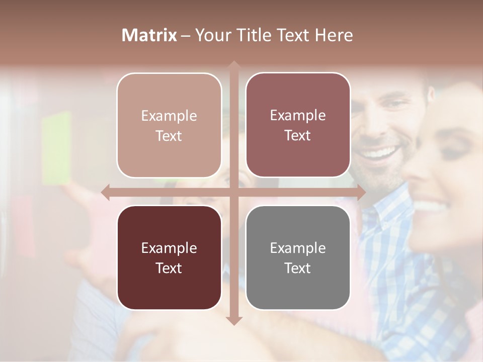 A Man And Woman Are Looking At Sticky Notes PowerPoint Template