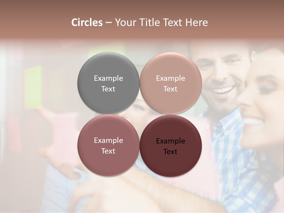 A Man And Woman Are Looking At Sticky Notes PowerPoint Template