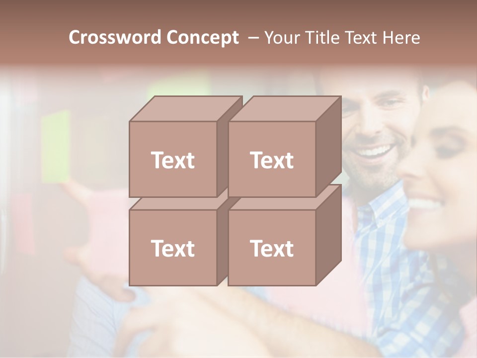 A Man And Woman Are Looking At Sticky Notes PowerPoint Template