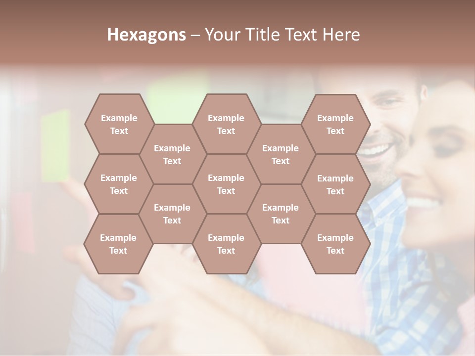 A Man And Woman Are Looking At Sticky Notes PowerPoint Template