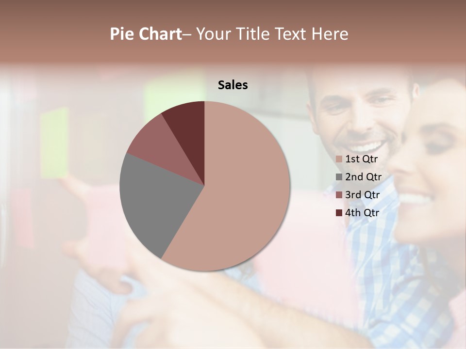 A Man And Woman Are Looking At Sticky Notes PowerPoint Template