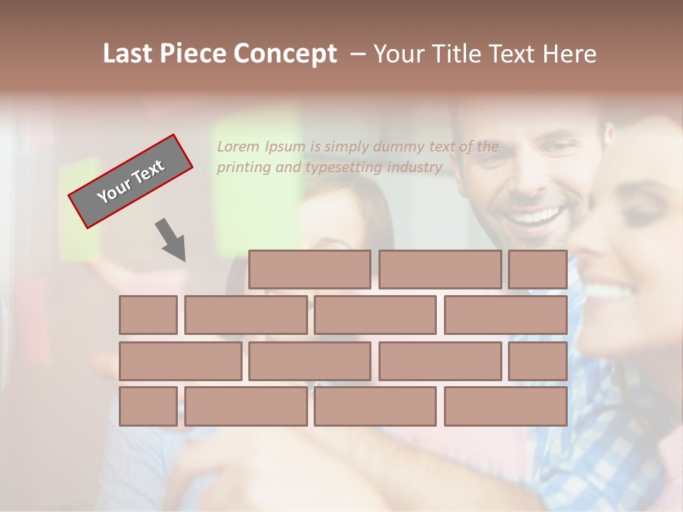 A Man And Woman Are Looking At Sticky Notes PowerPoint Template