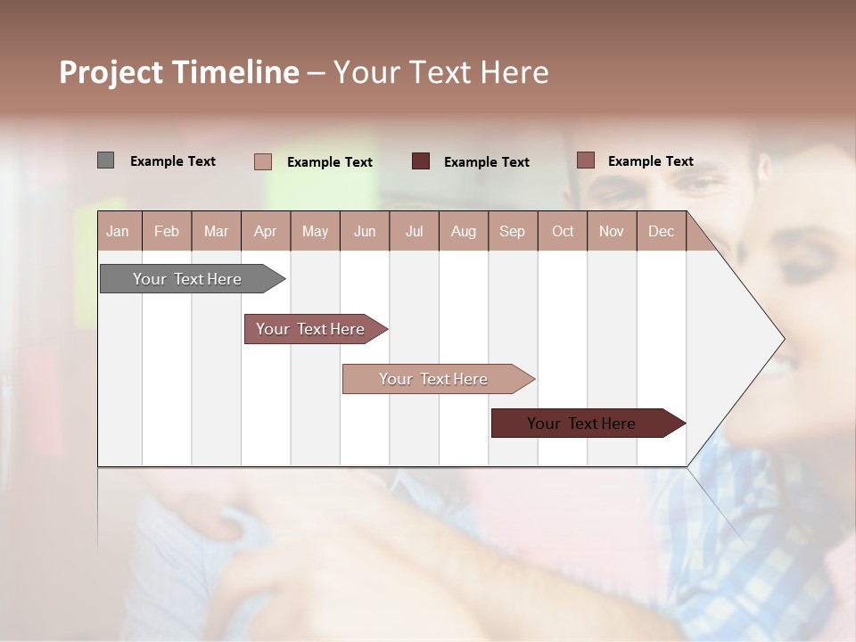 A Man And Woman Are Looking At Sticky Notes PowerPoint Template