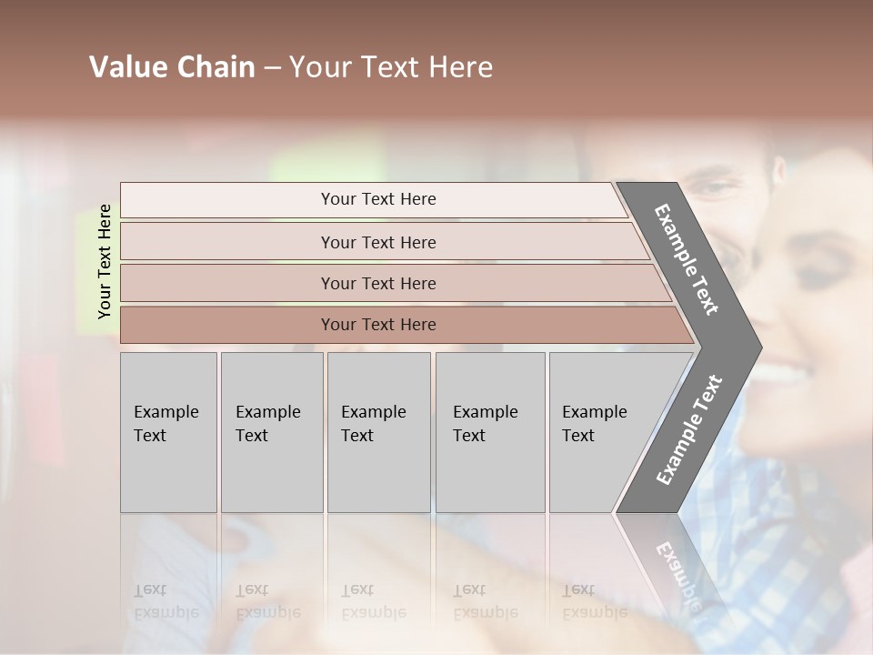 A Man And Woman Are Looking At Sticky Notes PowerPoint Template