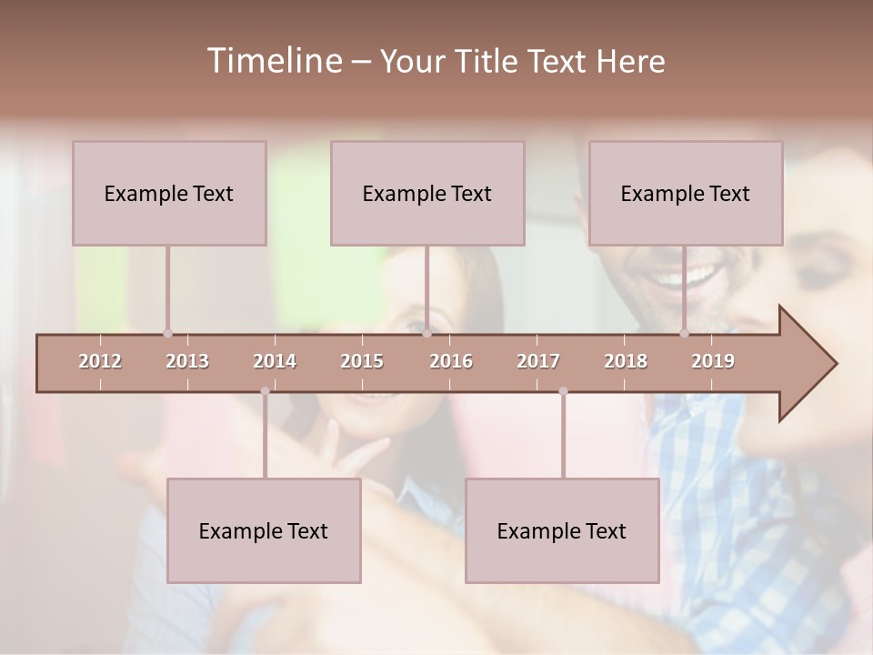 A Man And Woman Are Looking At Sticky Notes PowerPoint Template