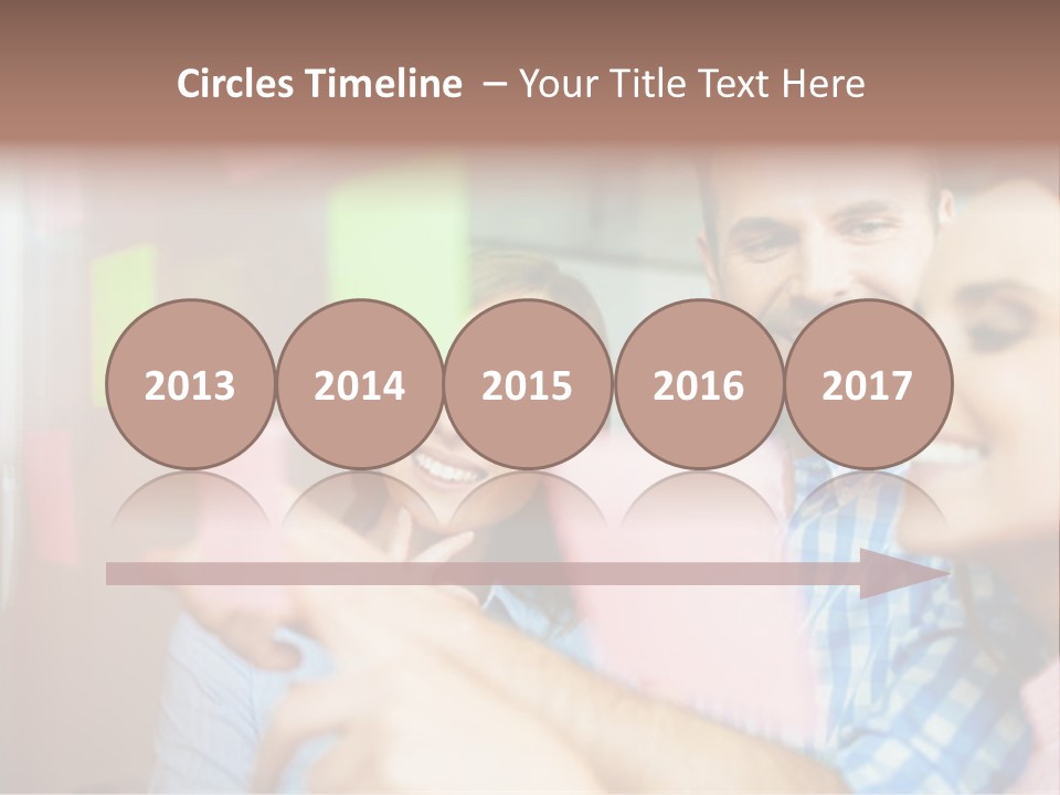 A Man And Woman Are Looking At Sticky Notes PowerPoint Template