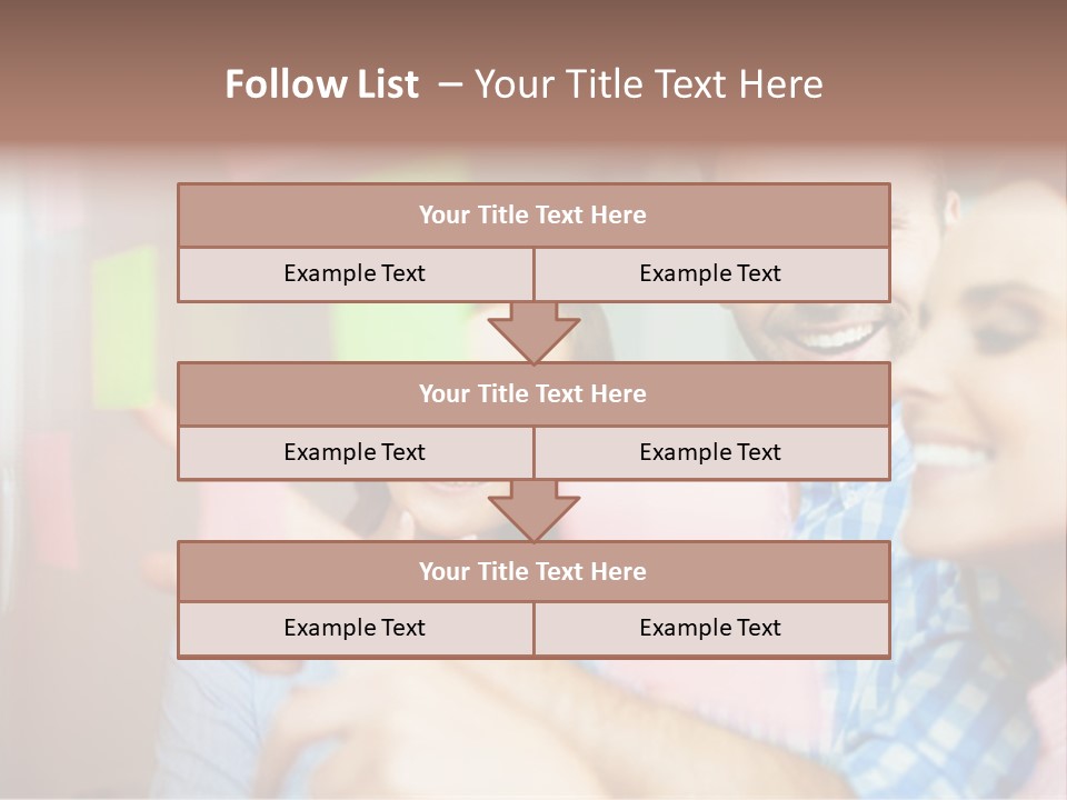 A Man And Woman Are Looking At Sticky Notes PowerPoint Template