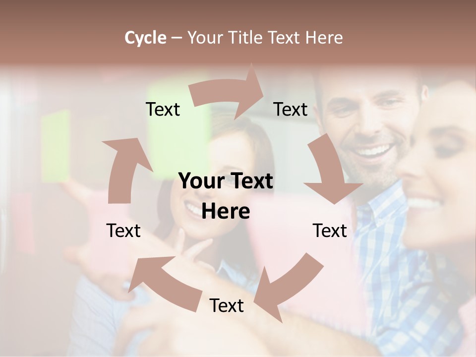 A Man And Woman Are Looking At Sticky Notes PowerPoint Template