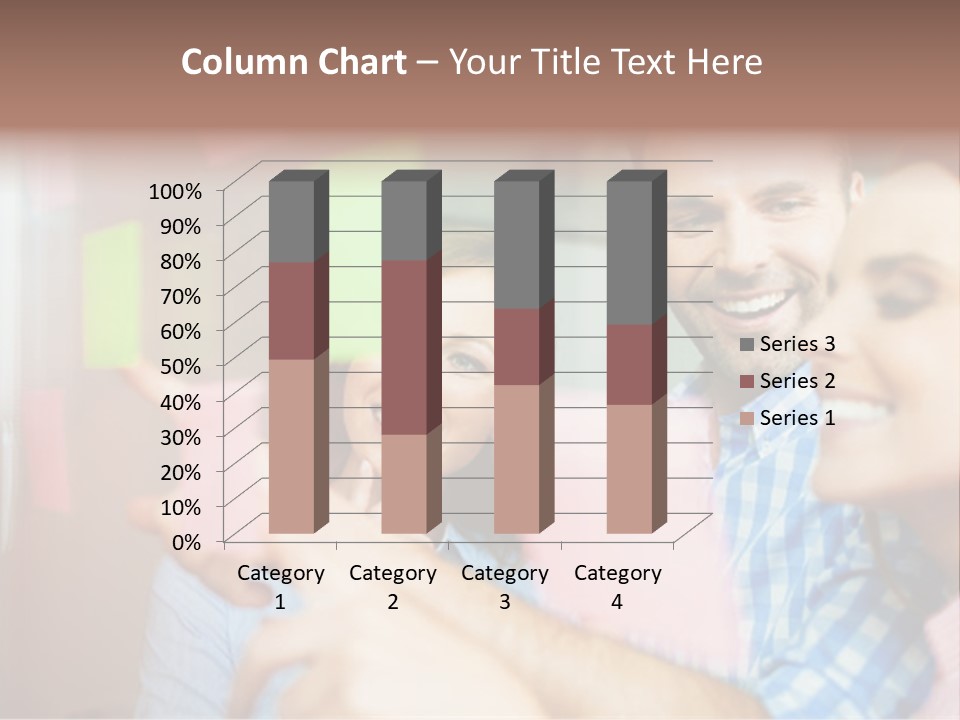 A Man And Woman Are Looking At Sticky Notes PowerPoint Template