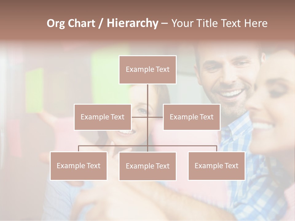 A Man And Woman Are Looking At Sticky Notes PowerPoint Template