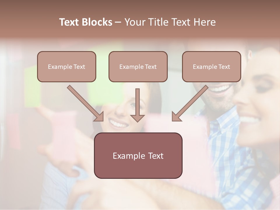 A Man And Woman Are Looking At Sticky Notes PowerPoint Template