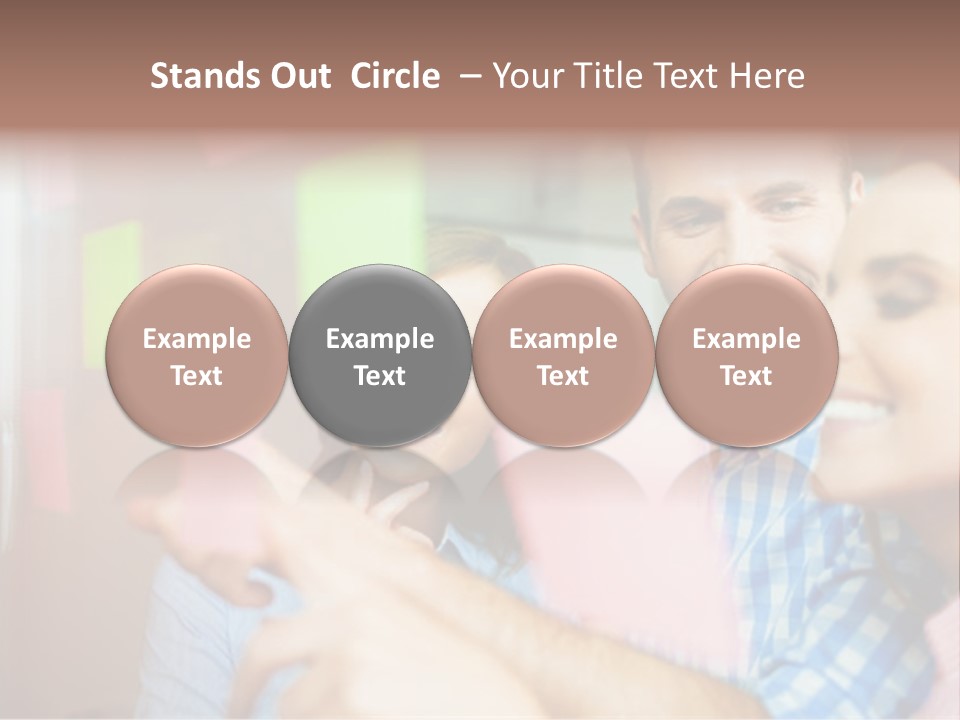 A Man And Woman Are Looking At Sticky Notes PowerPoint Template